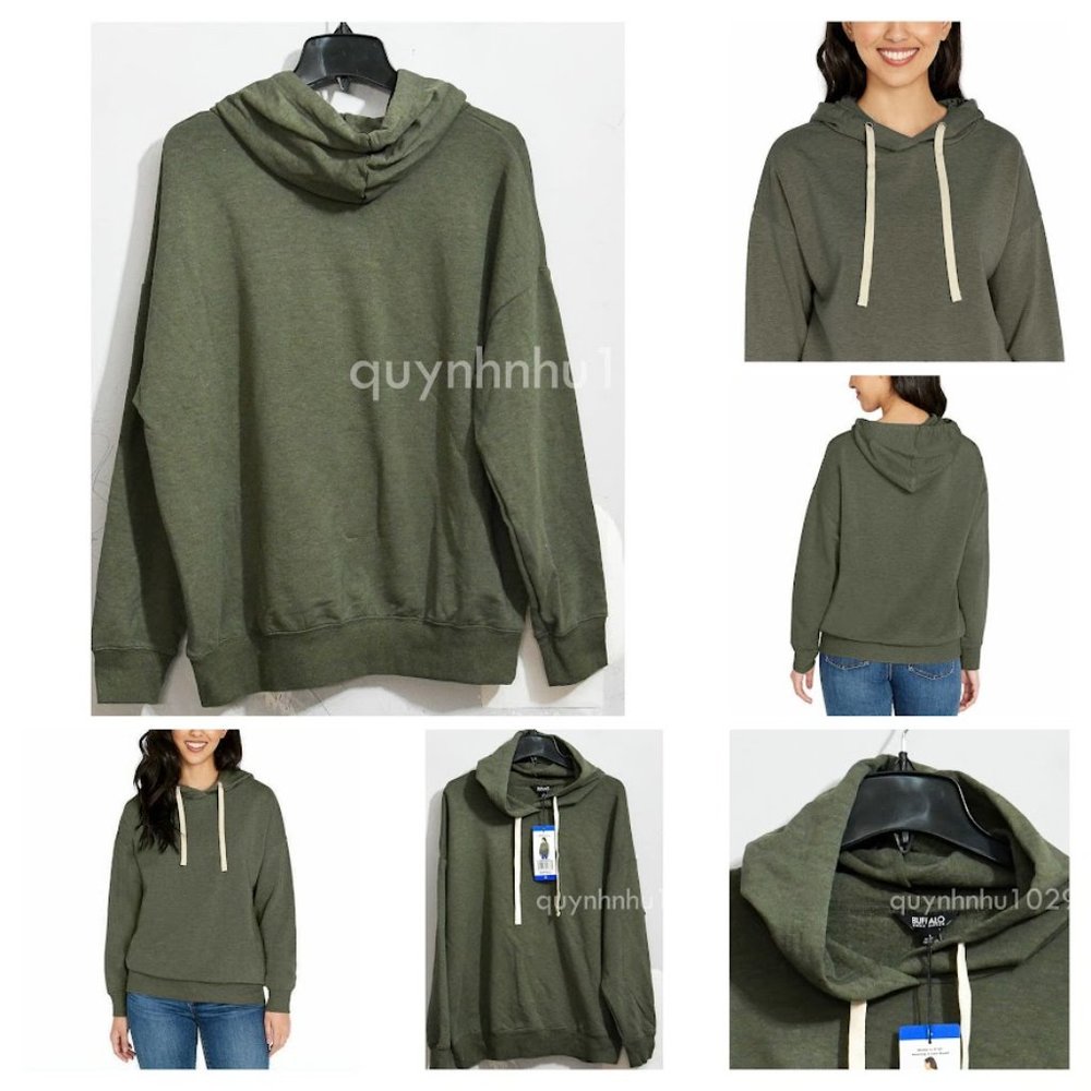 NWT Buffalo Ladies Womens Super Soft Hoodie Pullover in GREEN - Picture 1 of 5